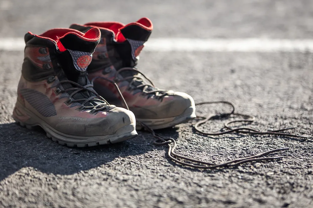 A photograph titled Boots