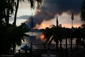 A photograph titled Everglade Fire